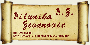Milunika Živanović vizit kartica